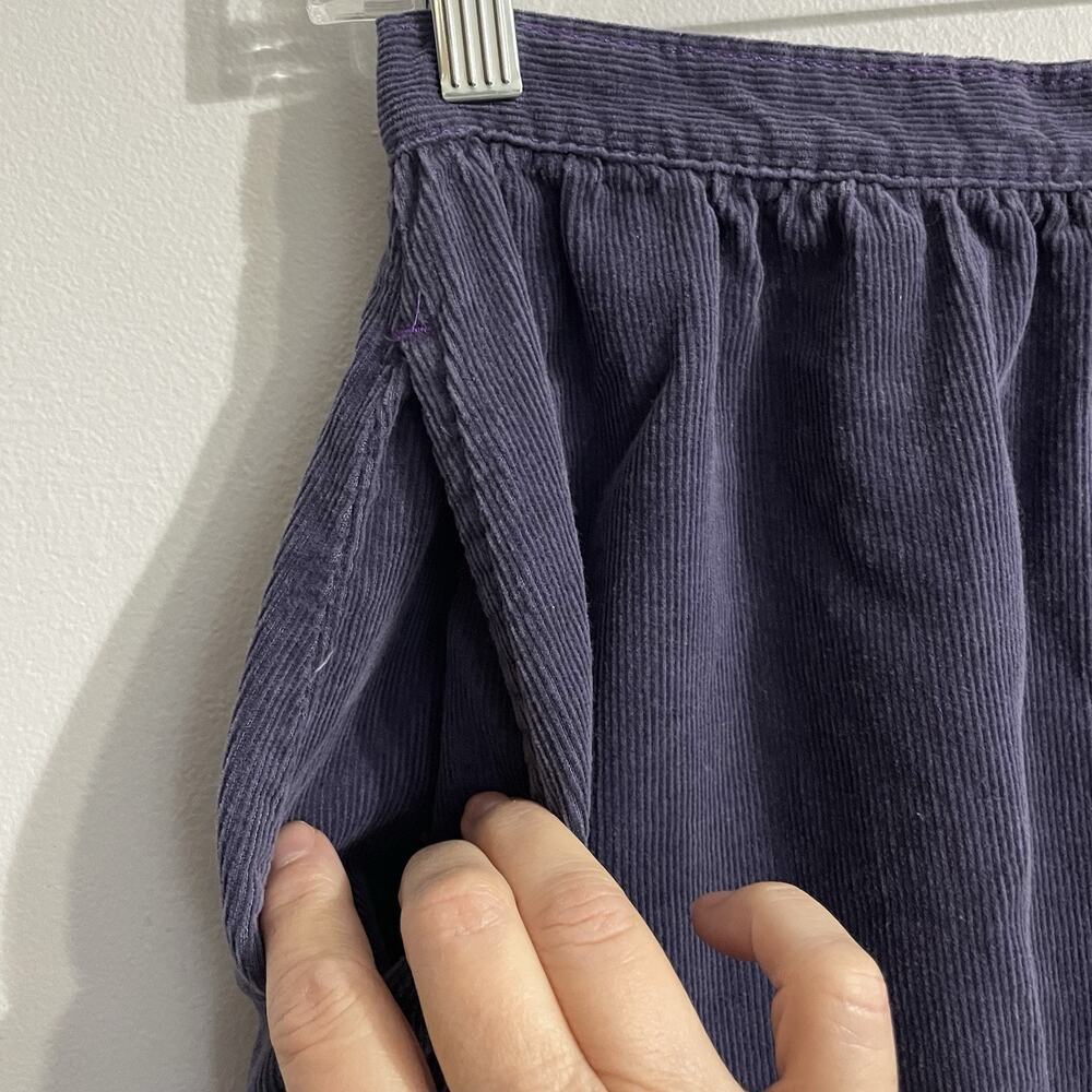 Vintage Tres Jolie Skirt Sz 11 12 Purple Corduroy Prairie Ruffle Country A Line - Picture 3 of 8